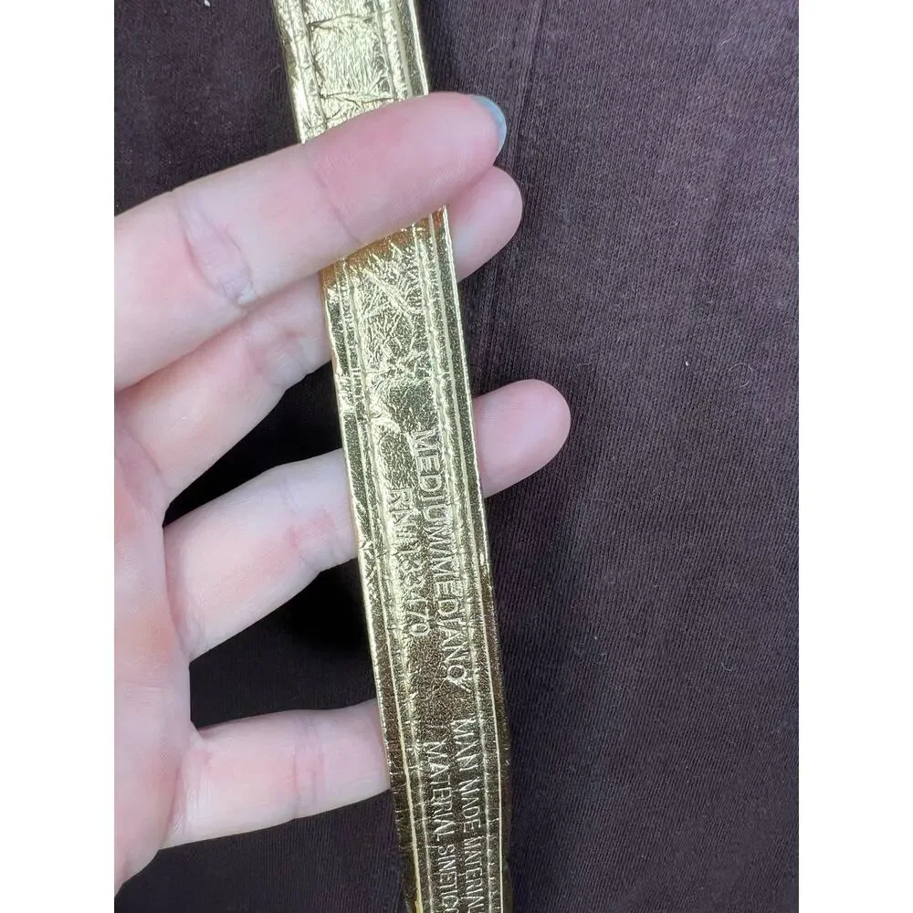 belt bow buckle black gold vegan leather